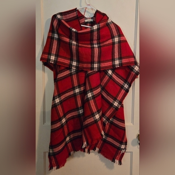 NWT | Ann Taylor LOFT | Plaid Wrap | Size: M/L | Color: Tango Red - Picture 6 of 10